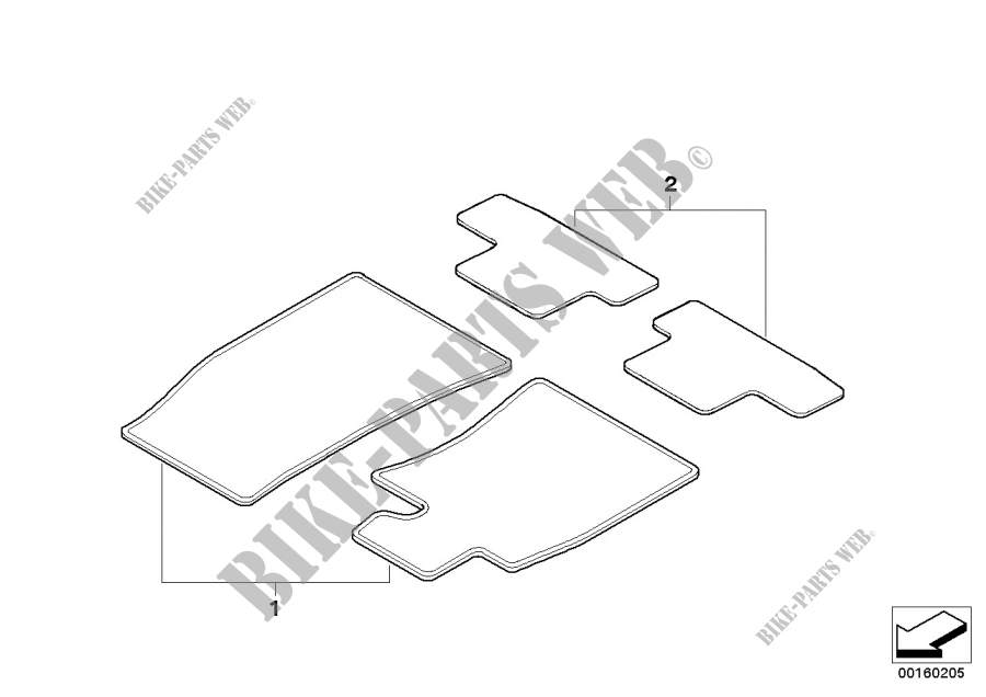 Kit reequipamiento alfombrillas, textil para MINI Cooper D 2006