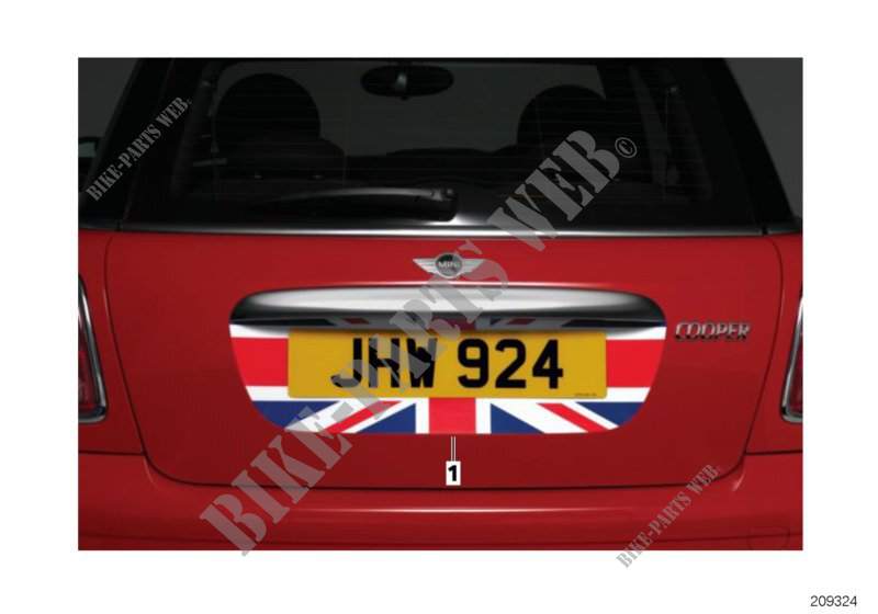 Rear number plate decals para MINI Cooper SD 2010