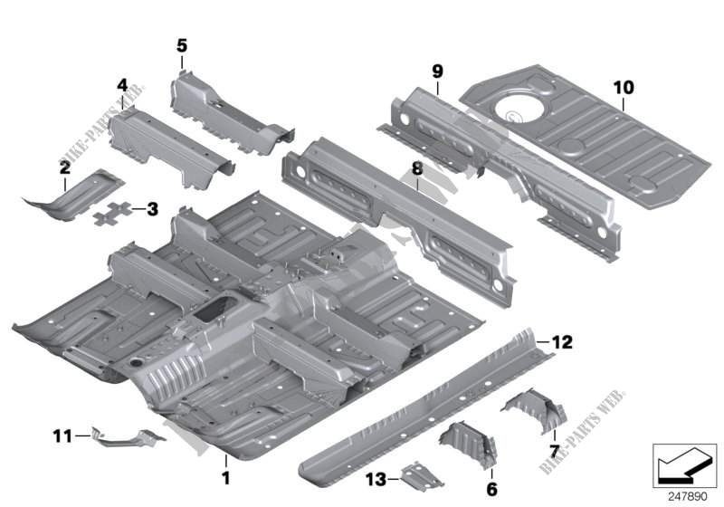 Partes de fondo posteriores/interior para MINI Cooper S ALL4 2010