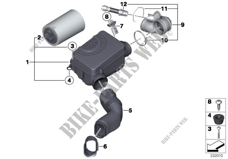 Slciador d admis./Elem. filtrantante/HFM para MINI Cooper D 2.0 2011