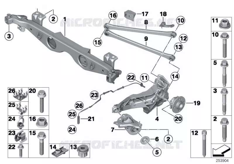 Soporte eje tras.,susp.rueda,cojin.rueda MINI MINI COOPER 2011 Cooper N Cooper