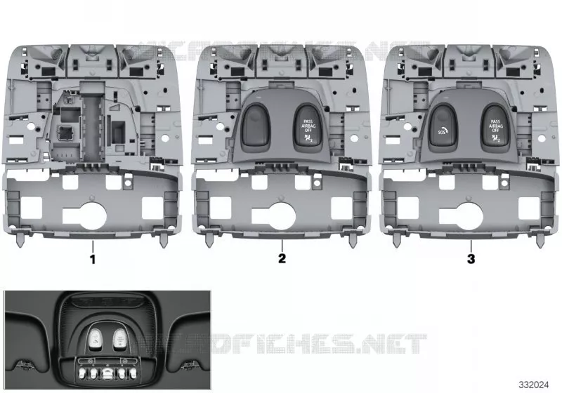 Interruptor centro funciones techo CFT MINI MINI COOPER 2015 Cooper ALL4 N Cooper ALL4