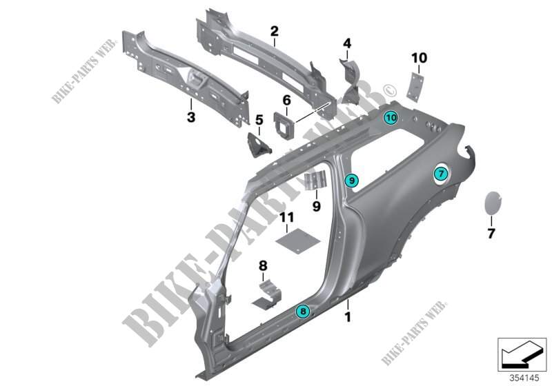 Pared lateral/revesti.d.la partetrasera para MINI Cooper S ALL4 2012