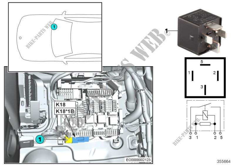 Relé calefacción de parabrisas K18 para MINI Cooper 2014