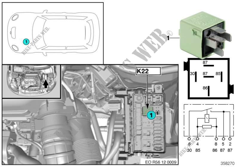 Relé electroventilador 2 motor K22 para MINI Coop.S JCW 2011