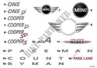 Emblemas / inscriptiones para MINI Cooper 2010