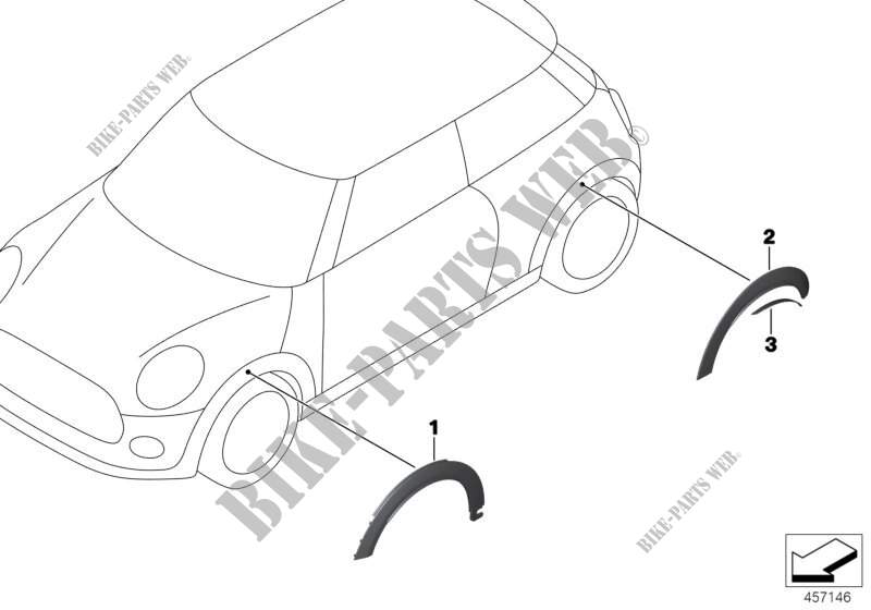 Reequipamiento moldura arco de rueda para MINI Cooper 2014