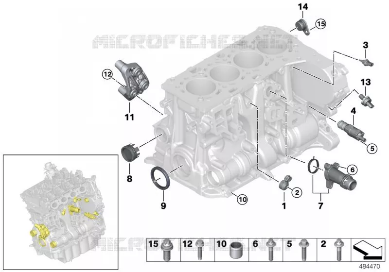 Cilindro-carter ciguenal/piezas adicion. MINI MINI COOPER S 2016 Cooper S ALL4 N Cooper S ALL4