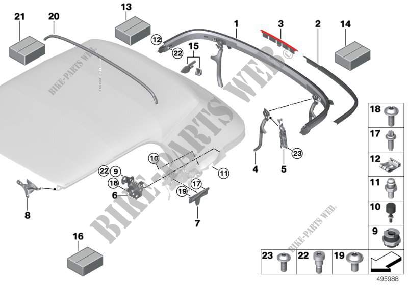 Piezas de montaje de capota para MINI Cooper SD 2015